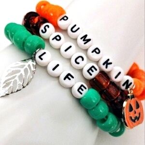 STACKABLE Charm Halloween Fall Pumpkin Spice Life Kandi Bracelets